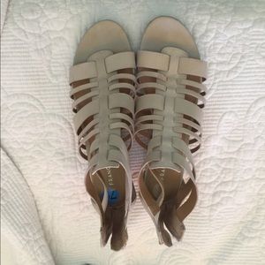 healed leather sandals
